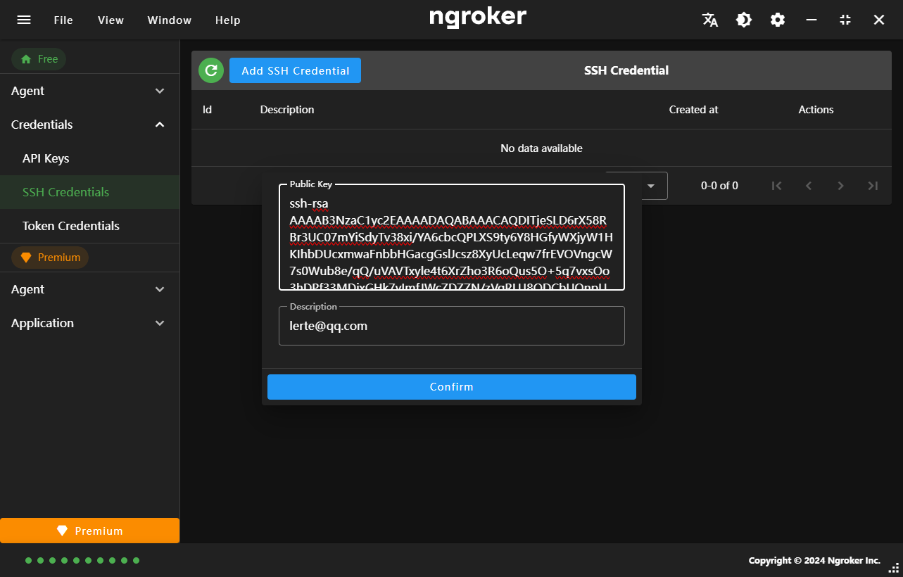 ngroker add ssh credentials